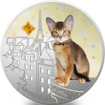 Fiji SUPER CAT - ABYSSINIAN $2 Silver Coin 2013 Gem inlay Proof 1 oz